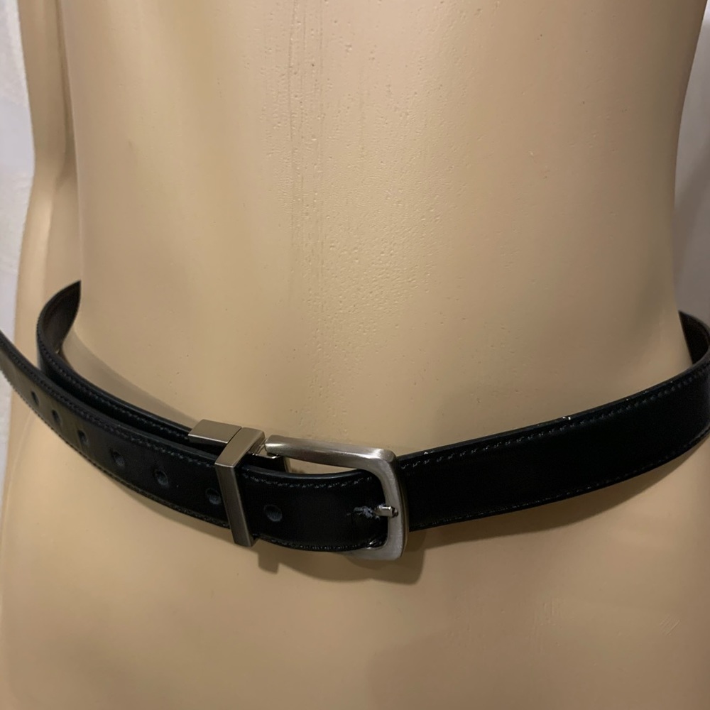 Black belt leather